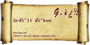 Grüll Ákos névjegykártya